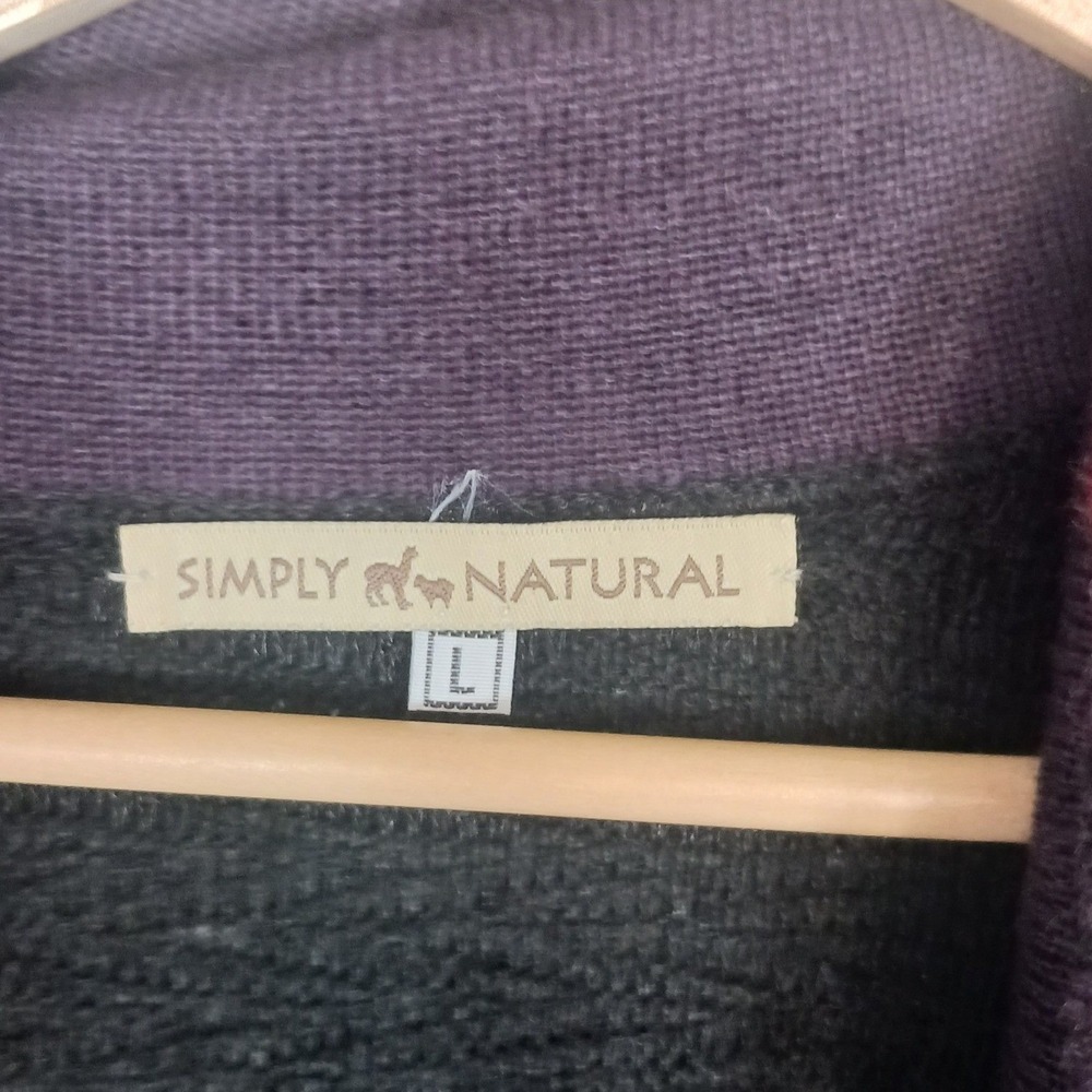 Simply Natural Alpaca Blend Embroidered Cardigan Women's L Asymmetrical Peru - Picture 4 of 8